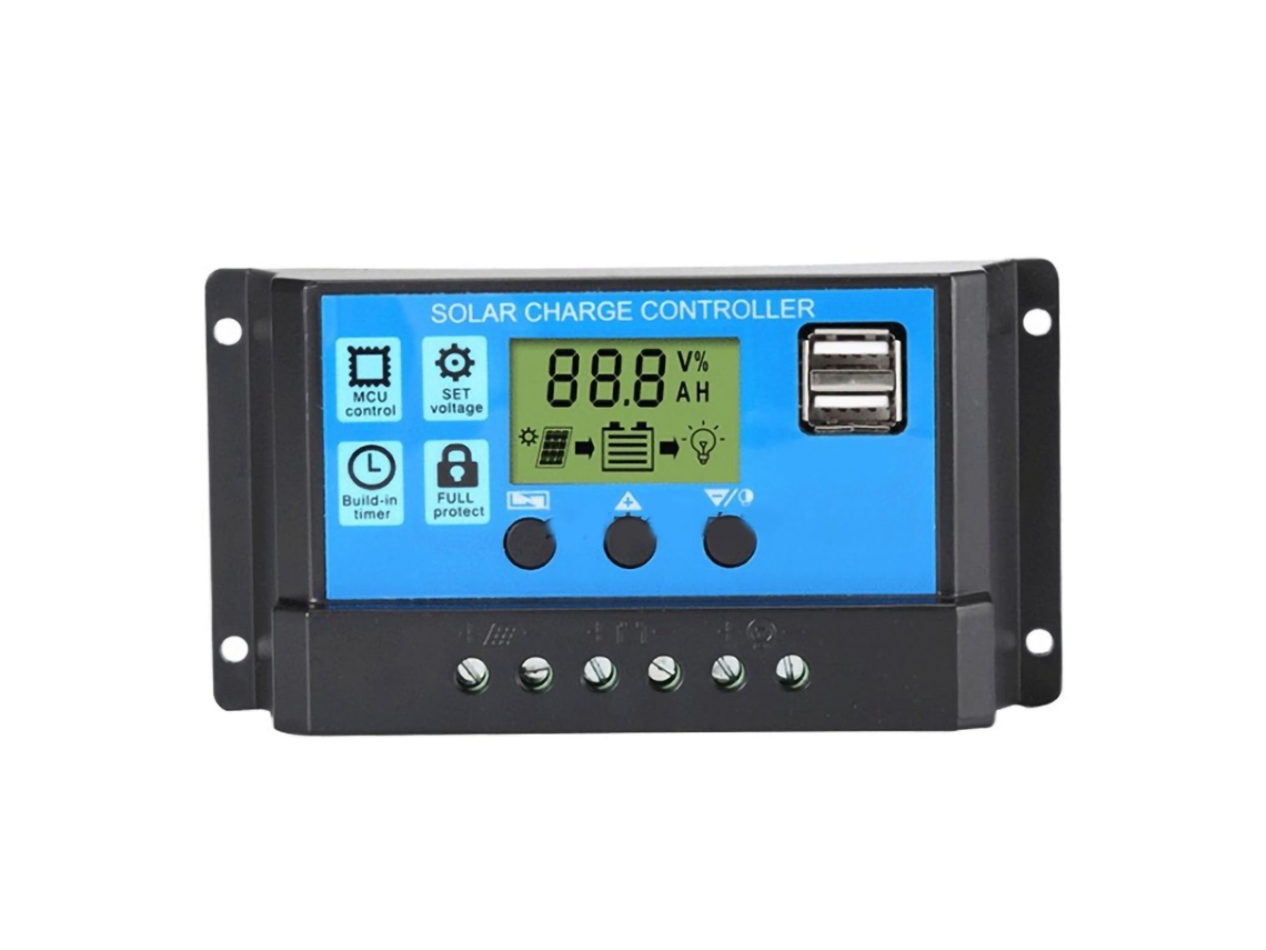 Controlador de carga solar Primerox PWM 30A com LCD