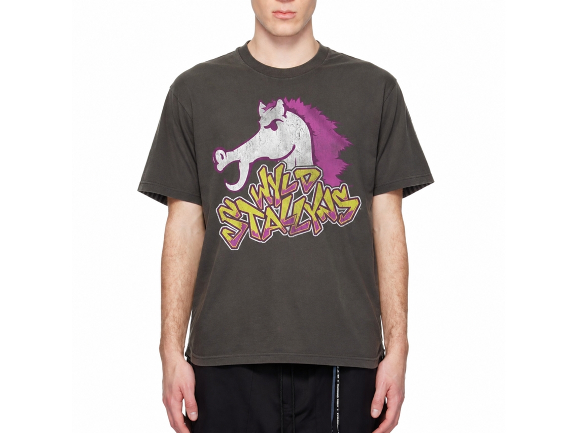 Rockinstone Bill And Ted Purple Stallyn Solid Smoke Adult T-shirt Size:m