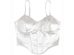 Camiseta Feminina Corset Envoltório Peito Cropped Top Df