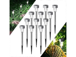 Luzes Solares Para Exterior, Pacote Com 12 Luzes Solares Para Jardim Com Painel Solar Atualizado Olysi Shop