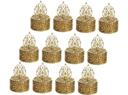 Caixa De Doces Dourada Para 12 Peças, Estilo Europeu, Oca, Ideal Para Lembrancinhas De Casamento E Festas, Feita De