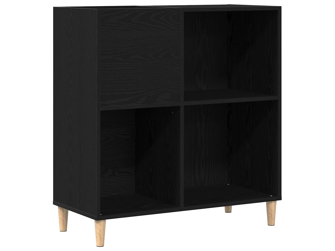Armário para Discos de Vinil Carvalho Preto 84,5x38x89 cm MAISON EXCLUSIVE