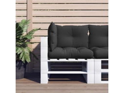 Vidaxl Almofadões Para Sofás De Paletes 3 Pcs Tecido Preto