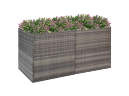 Vidaxl Vaso/floreira De Jardim 157x80x80 Cm Vime Pe Cinzento