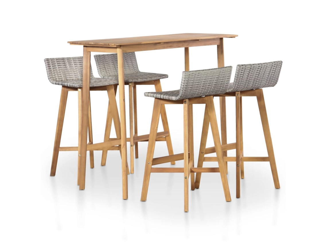 Pcs Conjunto De Jantar Exterior Madeira Acácia Maciça Dkd Home Decor