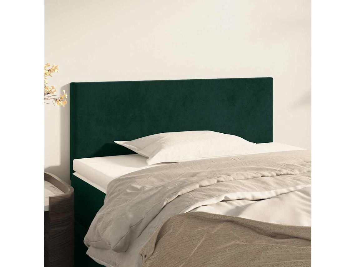Vidaxl Cabeceira De Cama Veludo 90x5x78/88 Cm Verde-escuro