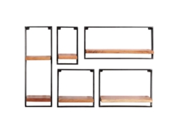 Prateleiras Parede 5 Pcs Madeira de Acácia Maciça MAISON EXCLUSIVE