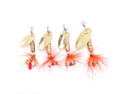 Artificial Bait (simulation Accessories Copper Spinner Hook) 4-piece Set 3g/4.5g/5g Fake Bait For Fishing