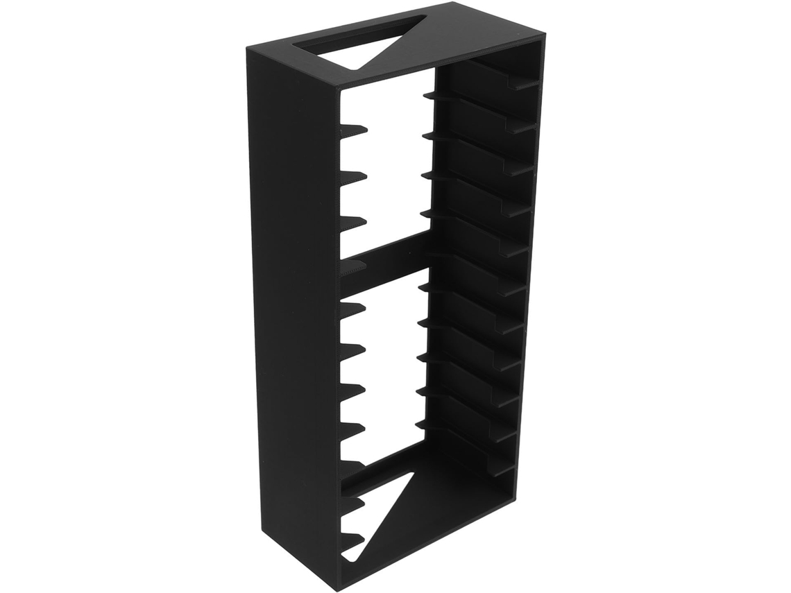 Rack Robusto E Compacto Para Armazenamento De Fitas Cassete De Áudio Com 12 Compartimentos.