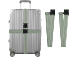 Conjunto De 2 Cintas Bagagem Verde Escuras Com Estampa Geométrica Asteca Para Malas, Cintas De Viagem, Acessórios Para