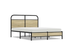 Bed Frame, Bed Frames Vidaxl Marrom Madeira Processada (140 X 190 Cm)