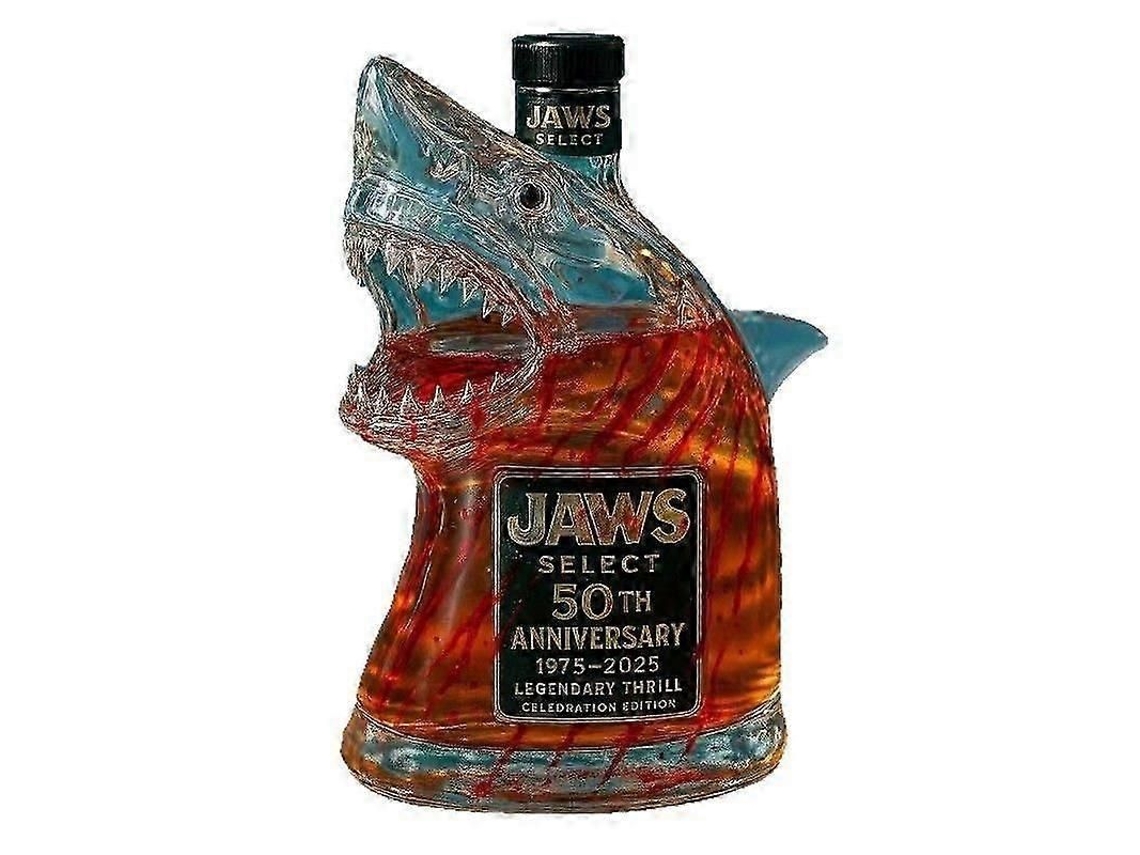 Copo Tubarão Sherum Bruce - Edição Limitada 50 Anos De Jaws - Vidro Sem Chumbo Decorativo Para Whiskey E Coletores
