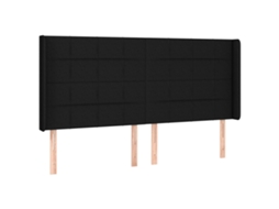 Headboard, Headboards Vidaxl Preto Tecido (203 X 16 X 118/128 Cm)