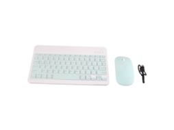 Teclado e mouse sem fio Bluetooth 10 polegadas ultra fino recarregável USB com DPI ajustável verde | S/MARCA