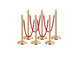 Conjunto De Postes De Controlo Com Cordas De Veludo Vermelho E Base Recheável Tekmaquinas