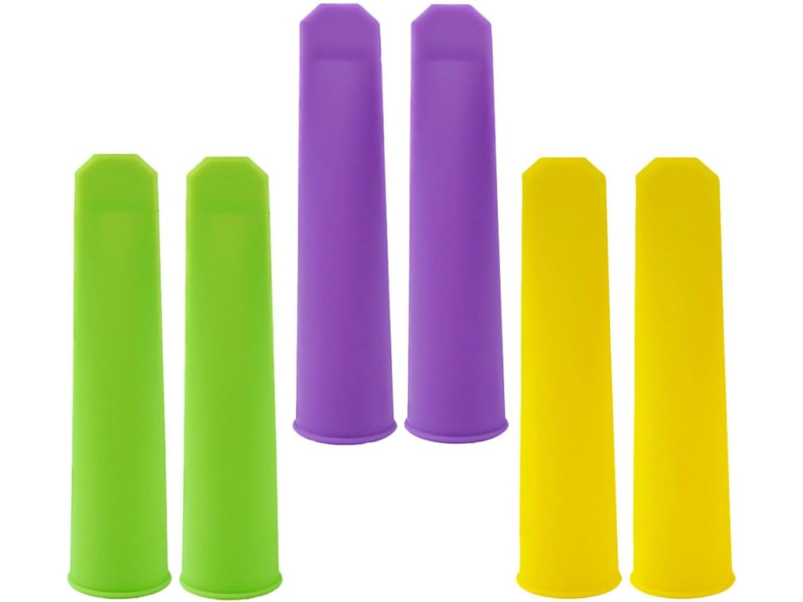 Conjunto De 6-formas Caseiras Para Sorvete Com Tampas Silicone