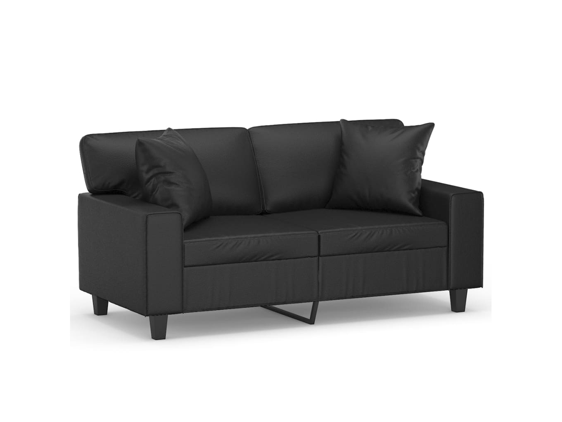2-seater Sofa, 2-seater Sofas Vidaxl Preto Couro Artificial (n/a)