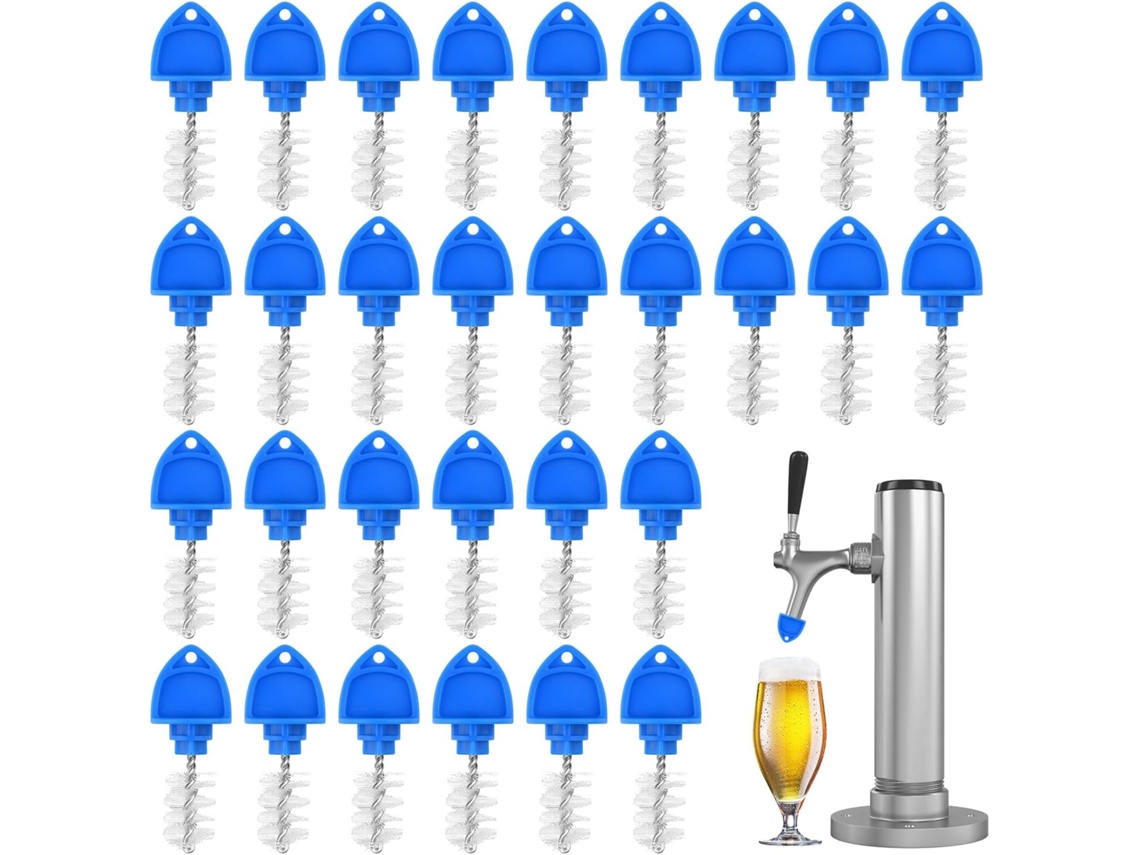 Pacote Com 30 Escovas Para Torneira De Chope, Protetora Para Tampa De Torneira De Chope, Azul