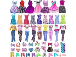 2026 conjunto de 32 Roupas e Acessórios para Boneca Barbie, Vestidos Mini Blusas Calças Sapatos Presente de Moda