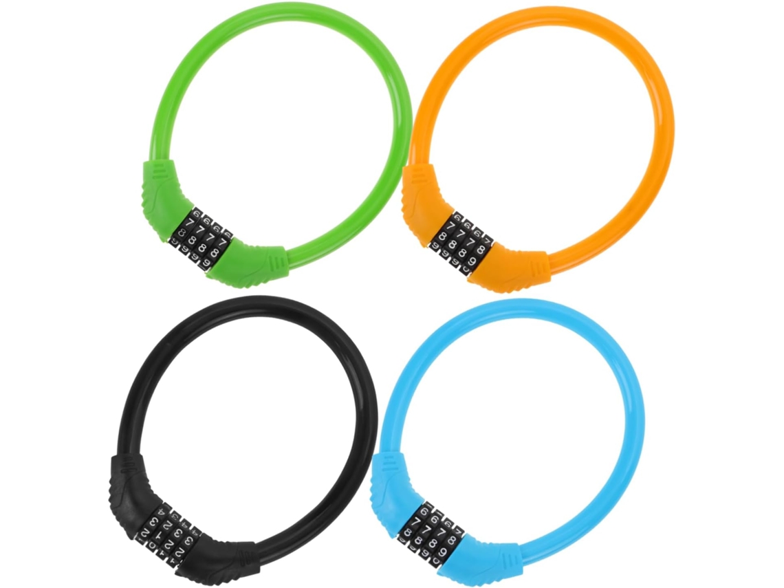 Conjunto De 4 Cadeados De Corrente Para Bicicletas, Com Chaves