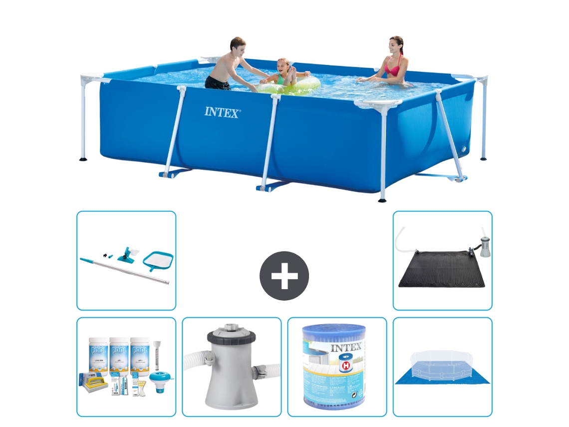 Intex Piscina Com Estrutura Retangular - 300x200x75 Cm - 7-peças S30198