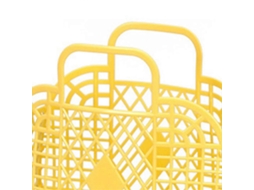 Cesto De Armazenamento Oco De Plástico Reutilizável, Portátil E Dobrável Para Praia, Casa, Cabeceira, Compras, Brinquedos E Roupas, Amarelo, 250