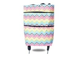 Sacola de Compras Dobrável com Rodas, em Tecido Oxford, Reutilizável, Portátil, Ideal para Subir Escadas e Viajar. GOKOCO