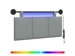 Cabeceira Suspensa com Luz Led Cinzento claro Tecido MAISON EXCLUSIVE