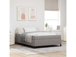 Vidaxl Cama Box com Colchão Cinzento acastanhado 140 X 190 Cm Tecido