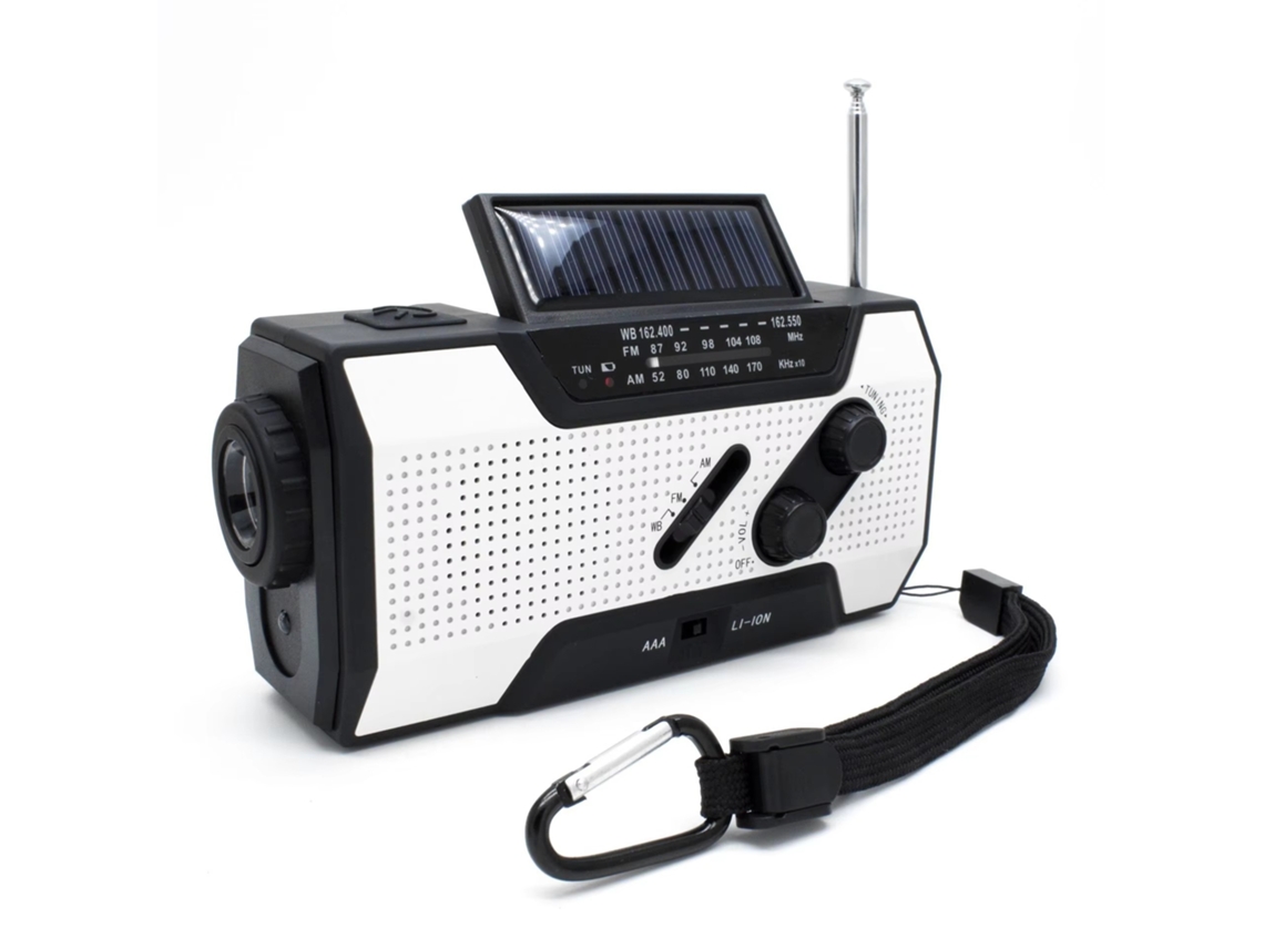 Rádio Com Gerador De Energia Solar De 2000mah Com Lanterna (branco)