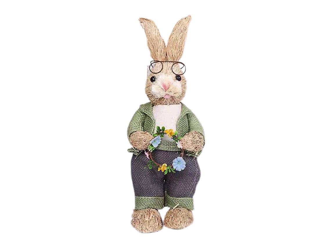 Coelhinho de Palha Artificial para Decoração de Páscoa LAXISCREED