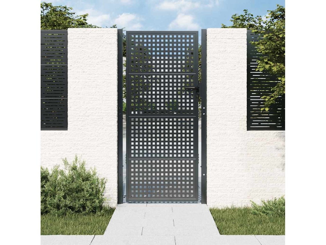 Vidaxl Portão De Jardim Em Aço Antracite 100x175 Cm