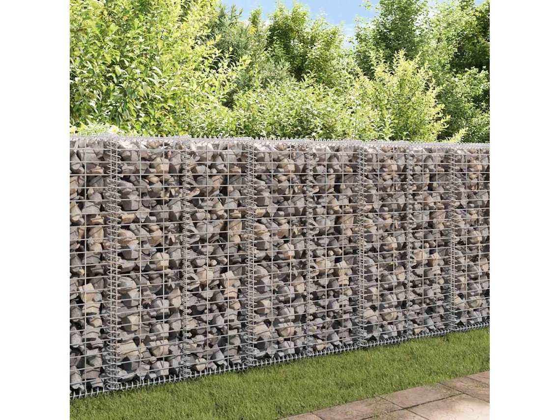 Vidaxl Muro Gabião Com Tampas Aço Galvanizado 20x20x100 Cm