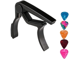 Capotraste de guitarra Slowmoose com 5 palhetas para guitarras acústicas e elétricas