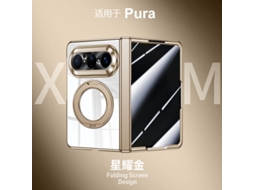 (ouro Anti Voyeur Huawei Puraxmax Classic Edition) Caso De Telefone Suporte Rotativo Caso Chapeado Membrana Integrada