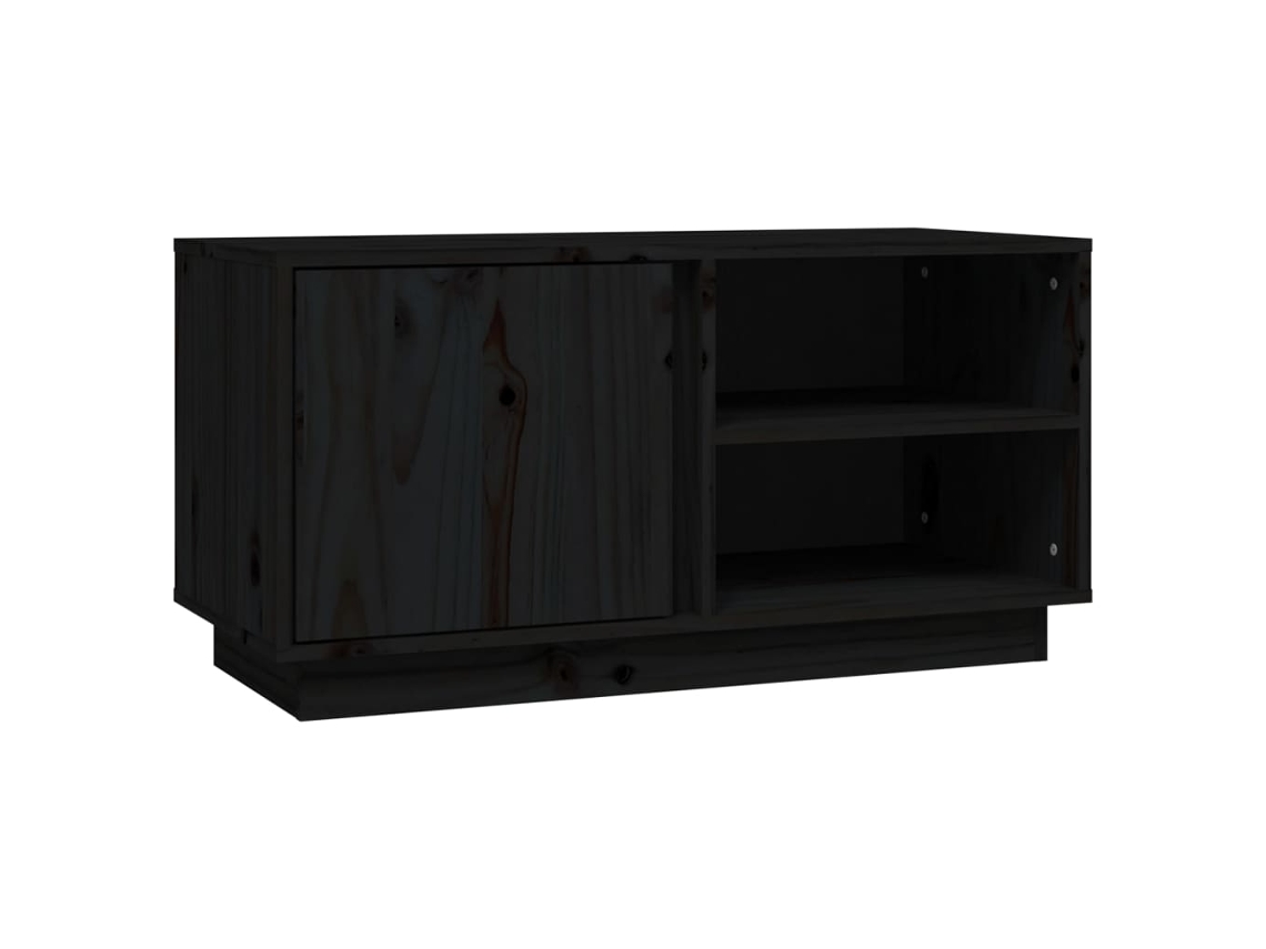 MAISON EXCLUSIVE Preto TV Mobile na Madeira de Pinho Maciça (80x35x40,5 cm)