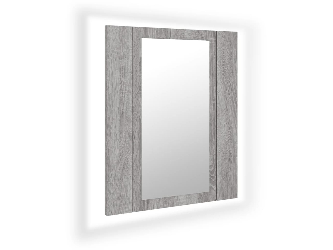 Led Mirror Cabinet, Led Mirror Cabinets Vidaxl Cinzeto Madeira Processada (n/a)