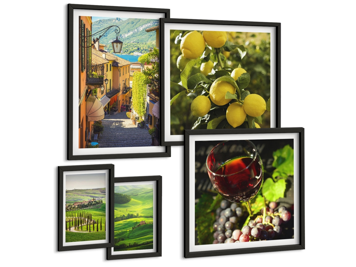 Conjunto De Pinturas Encantadoras Paisagens Da Toscana Espelharte (5 Peças)