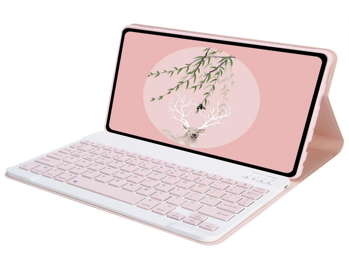 Capa com Teclado , Rosa Elegante Bluetooth Fire Hd 10 de 10,1 Polegadas, LURELIA (modelo 2021)