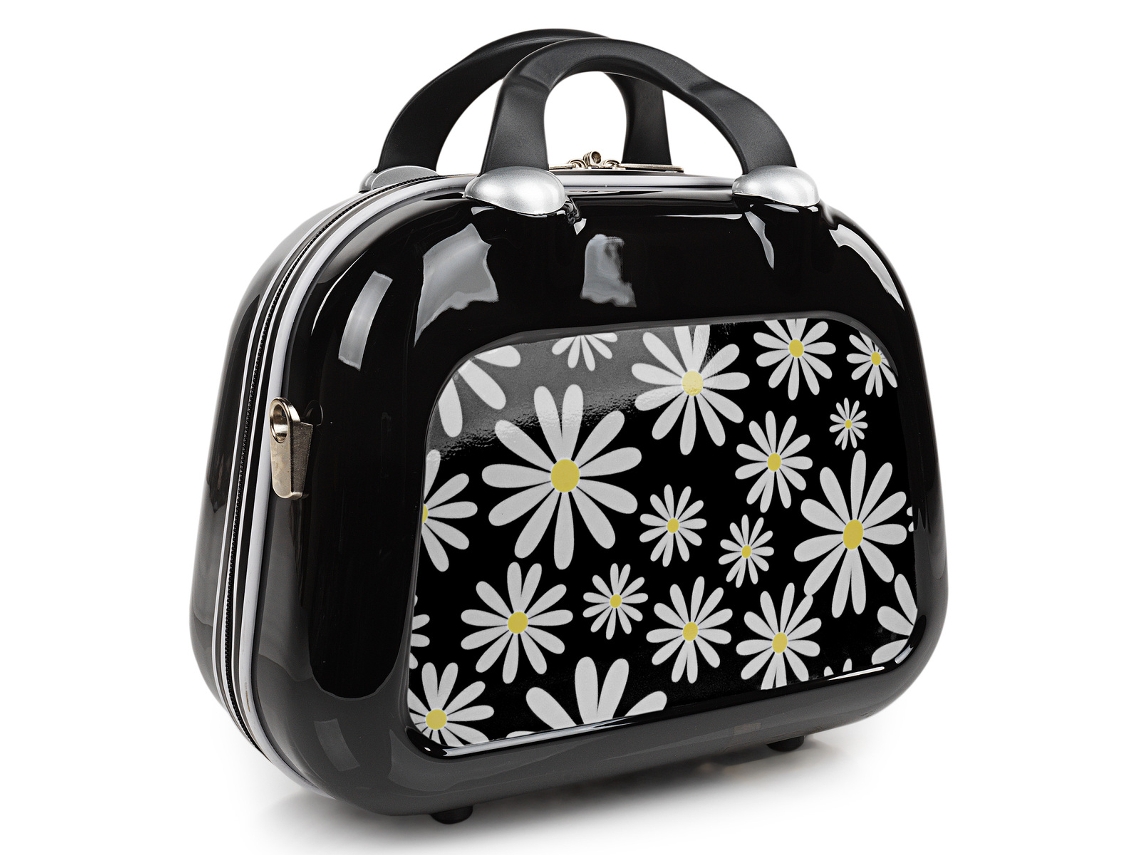 Saco de Viagem Rígido SKPAT Nice Margaridas Negras 35X26X17 Cm