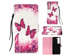 Capa De Celular Dobrável Horizontal Com Pintura 3d Para Samsung Galaxy S23+ 5g