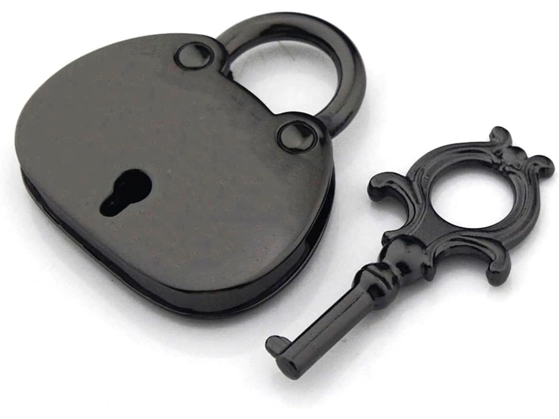 Cadeado Decorativo De Metal Com Chave E Acessórios Fixação 1 Unidade