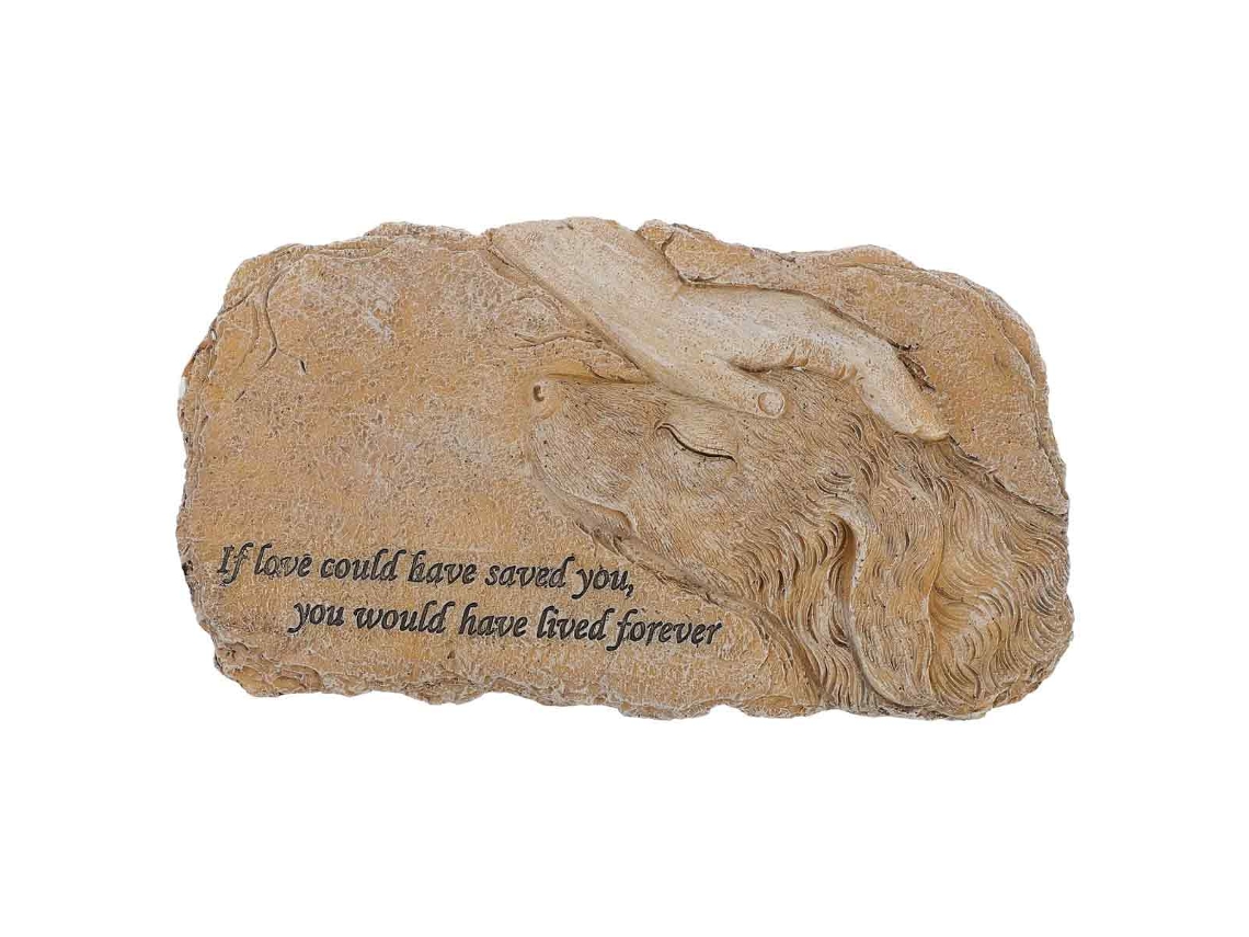 MEOIRUERY Pet Memorial Stone Marker Para Garden Tribute, Jardim Stone Para Amado Animal De Estimação, Resina À Prova De Intempéries Elementos Ao Ar Livre Pedra