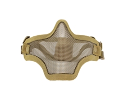 Omni-protector Facial De Media Cara Com Malha De Aço Design Cool Tamanho 54-62cm Para Atividades Ao Ar Livre Cor Areia