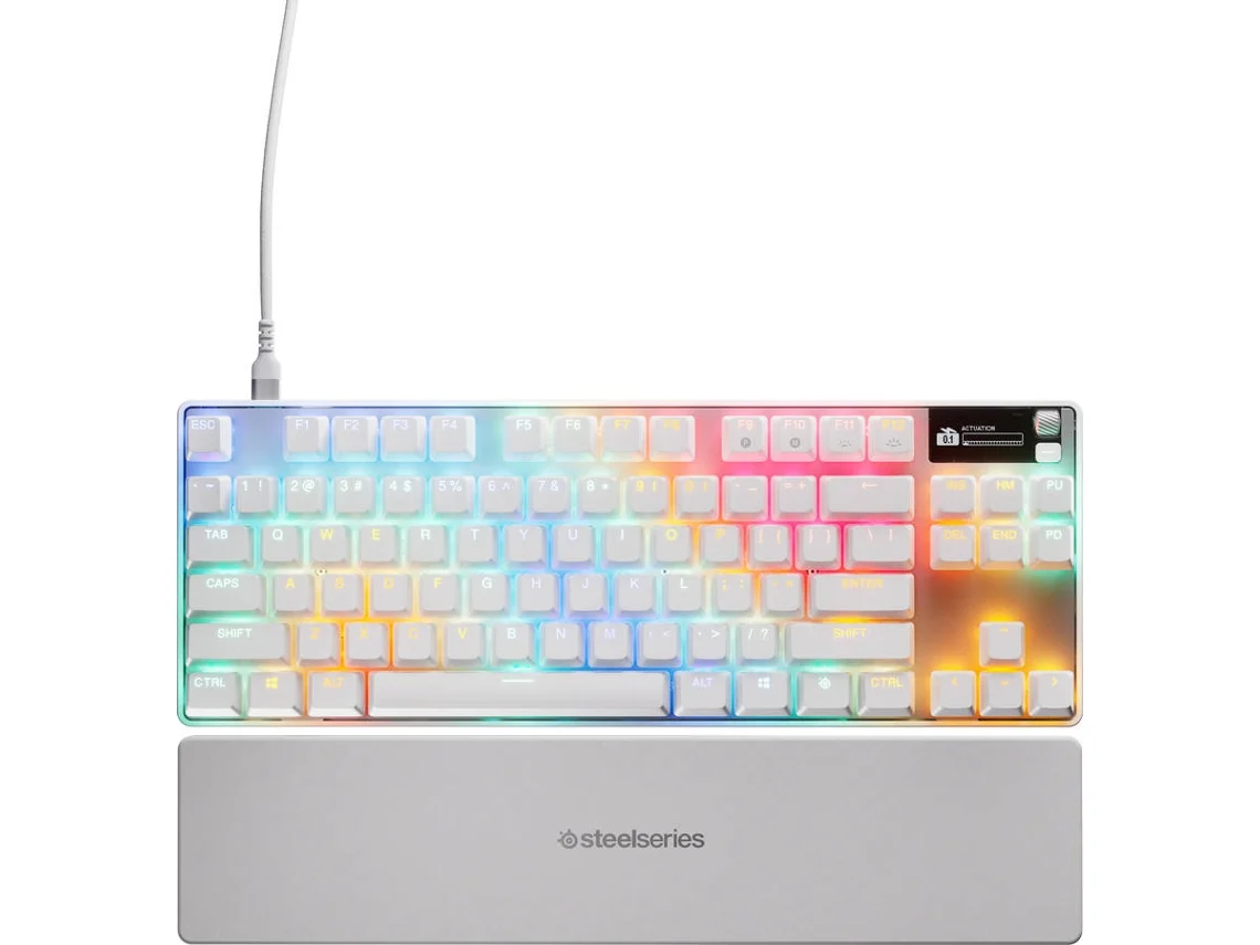 Teclado STEELSERIES Apex Pro TKL Gen 3 (Mecânico - RGB - Inglês - Branco)
