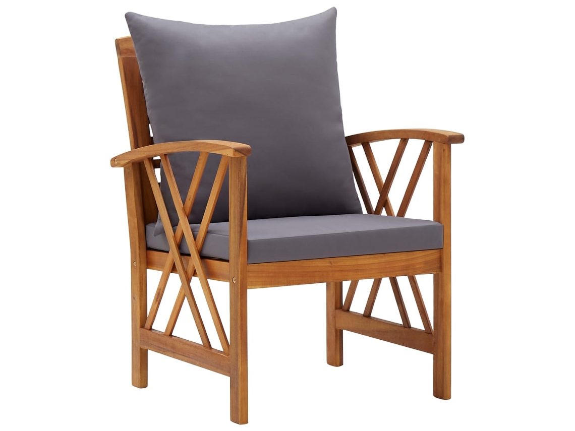 Conjunto de 2 Cadeiras de Jardim com Almofadões Madeira Acácia Maciça MAISON EXCLUSIVE