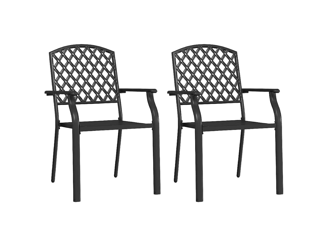 Maison Exclusive - Cadeiras De Exterior Empilháveis 2 Pcs Aço Antracite