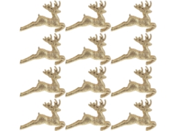 12 Peças Decoração Sommet De Sapin De Ornement Cerf Creux Decoração De Sapin De