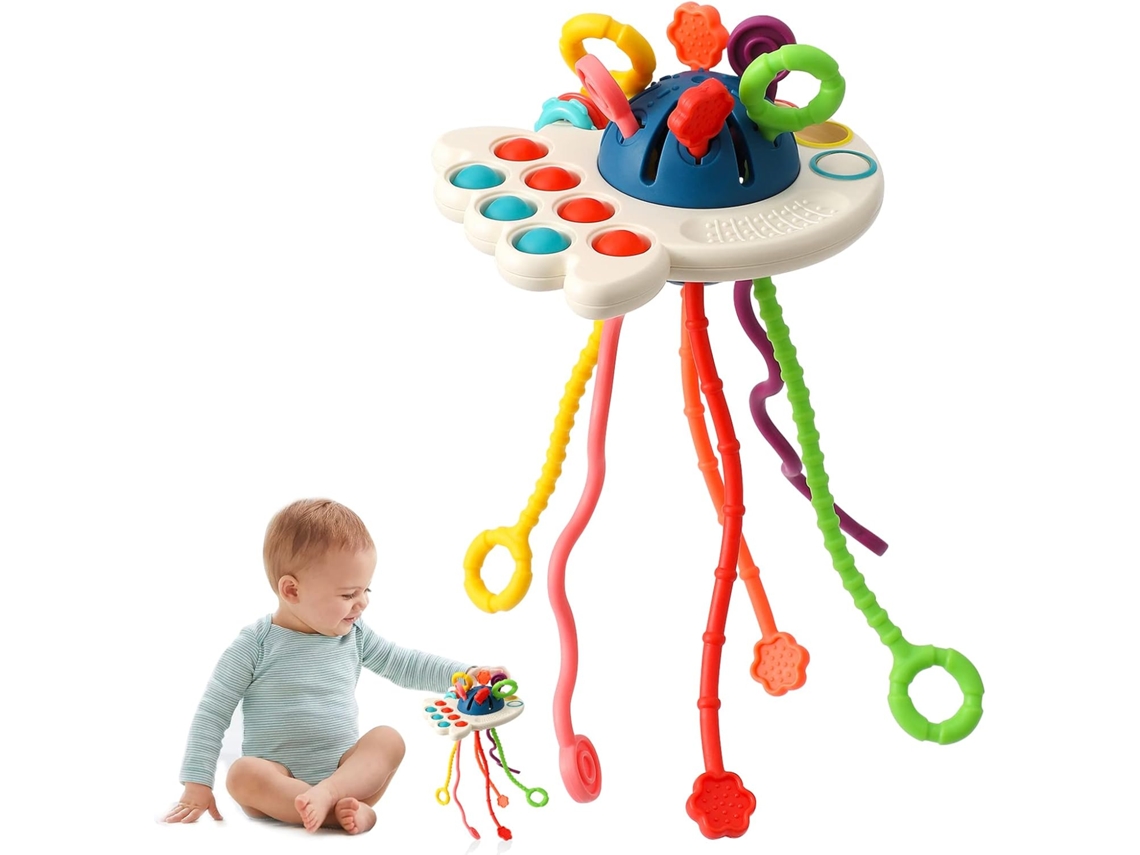 Brinquedos Montessori, Brinquedo De Silicone Com Cordão Para Atividades, Brinquedos Sensoriais Para Bebês, Brinquedos Para Desenv Aquaforge
