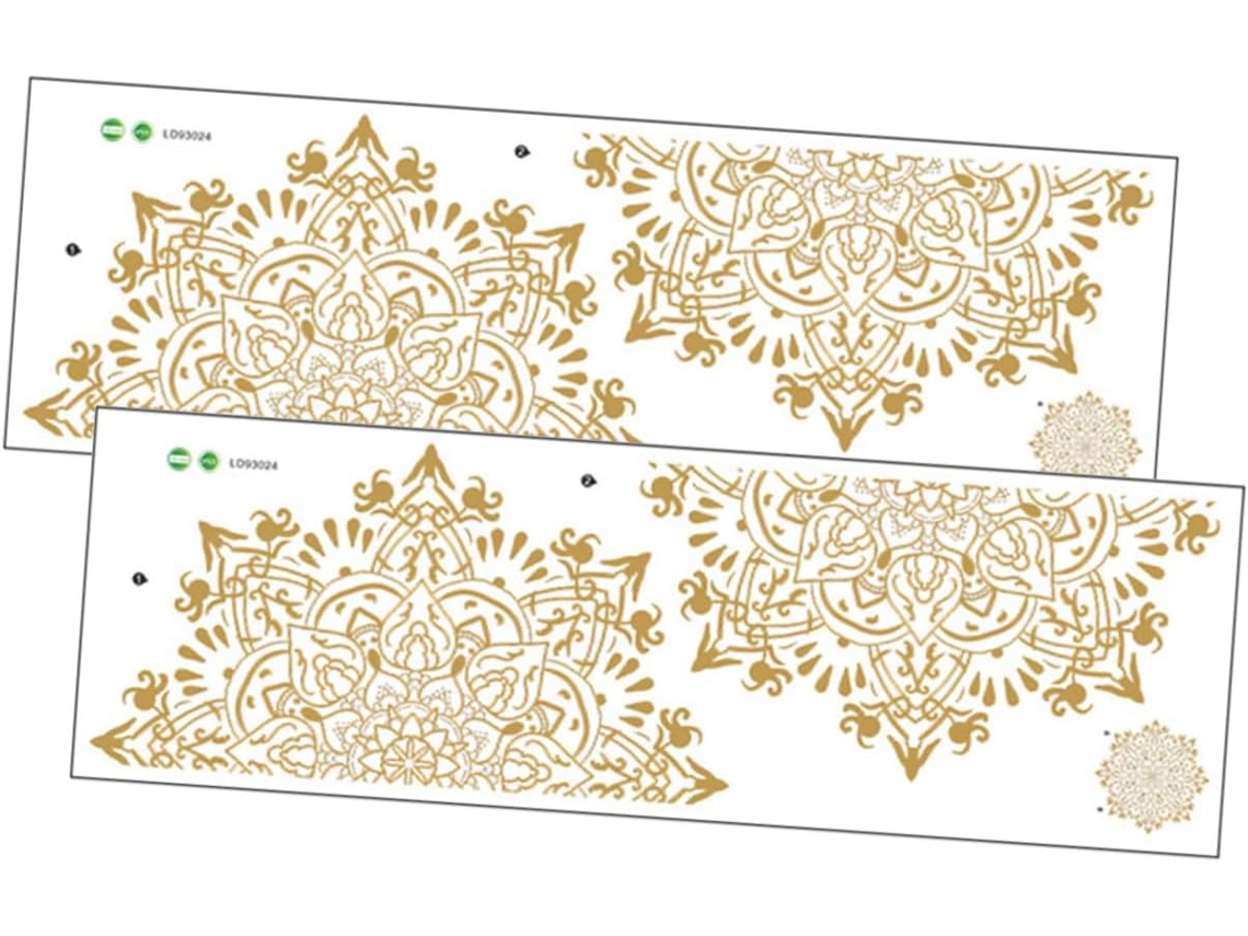 Conjunto De 2 Adesivos De Parede Com Padrão Mandala, Adesivo Macio Para Fácil Aplicação.